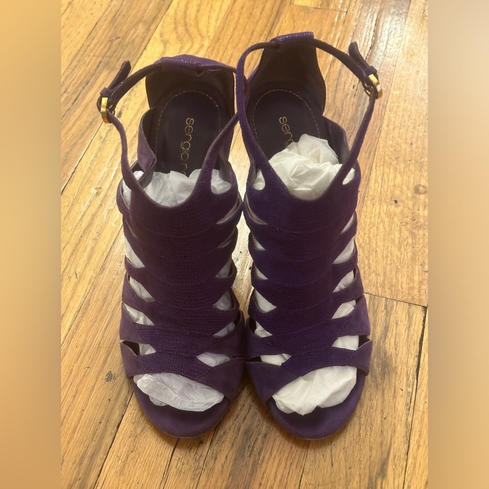 Sergio Rossi Violet Suede Stilettos